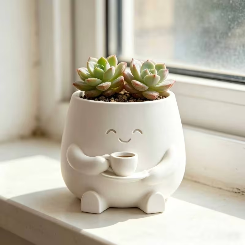 Cactus Mix Pot - Maceta con Forma de Cara de