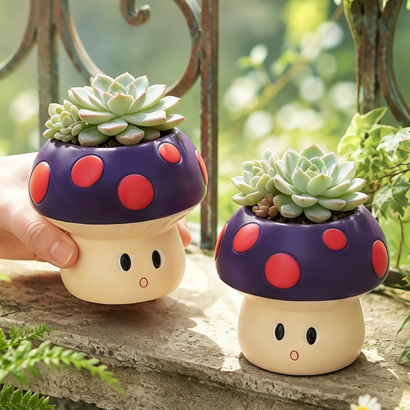 Cactus Mix Pot - Maceta de resina con diseño de