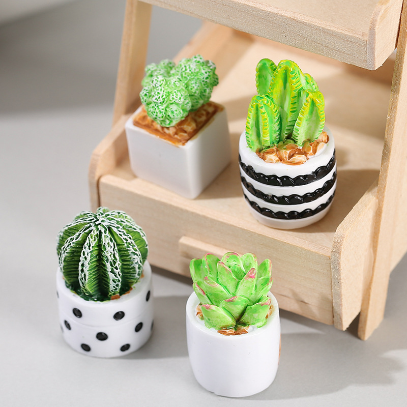 4 unids/set de Mini adornos en - Cactus Mix Pot reseña y precio