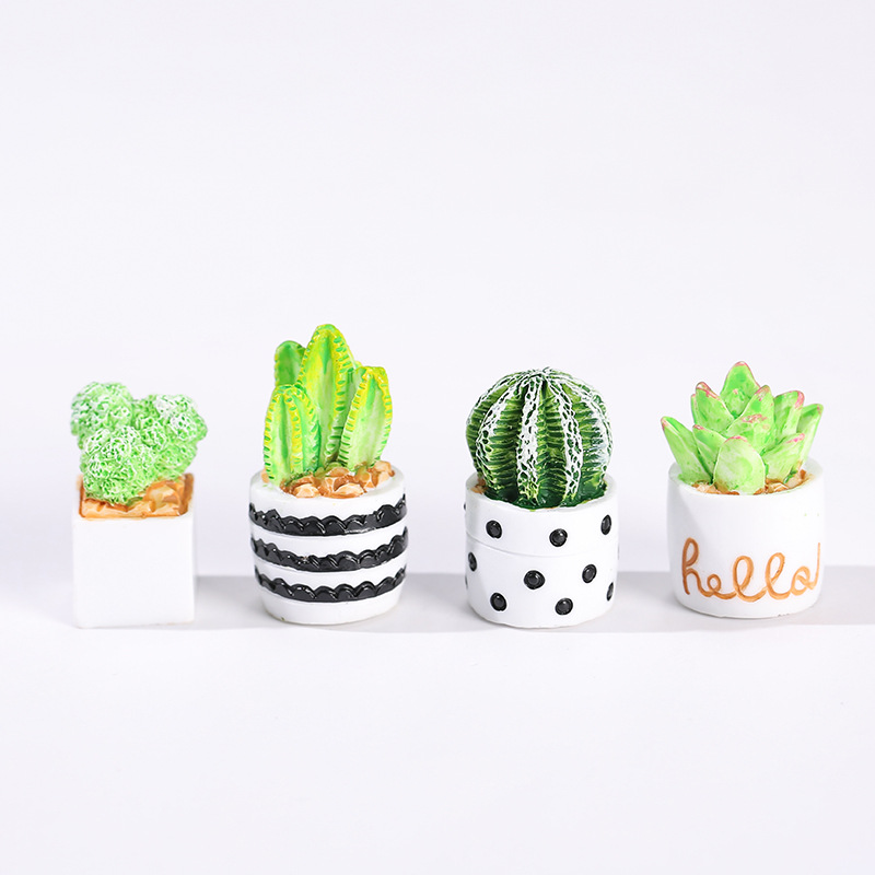 4 unids/set de Mini adornos en - Cactus Mix Pot reseña y precio
